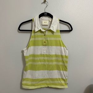 Sleeveless striped polo